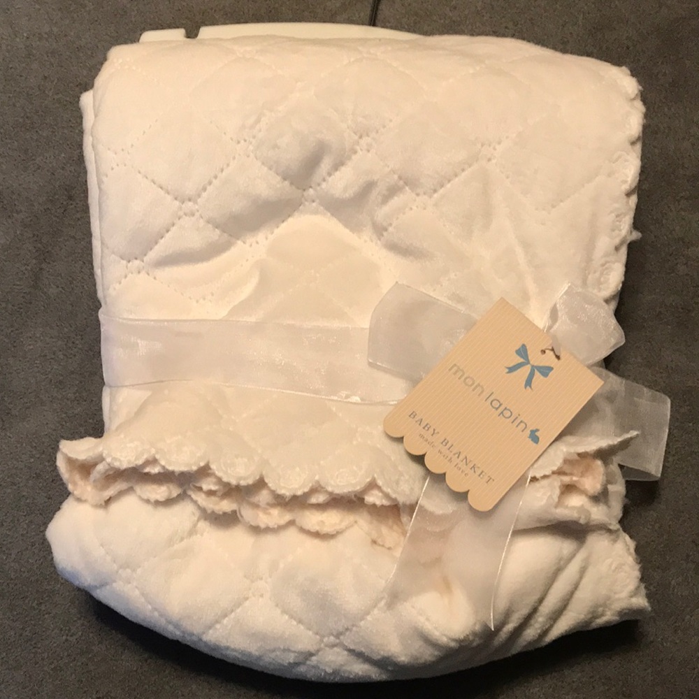 Beautiful soft white baby blanket